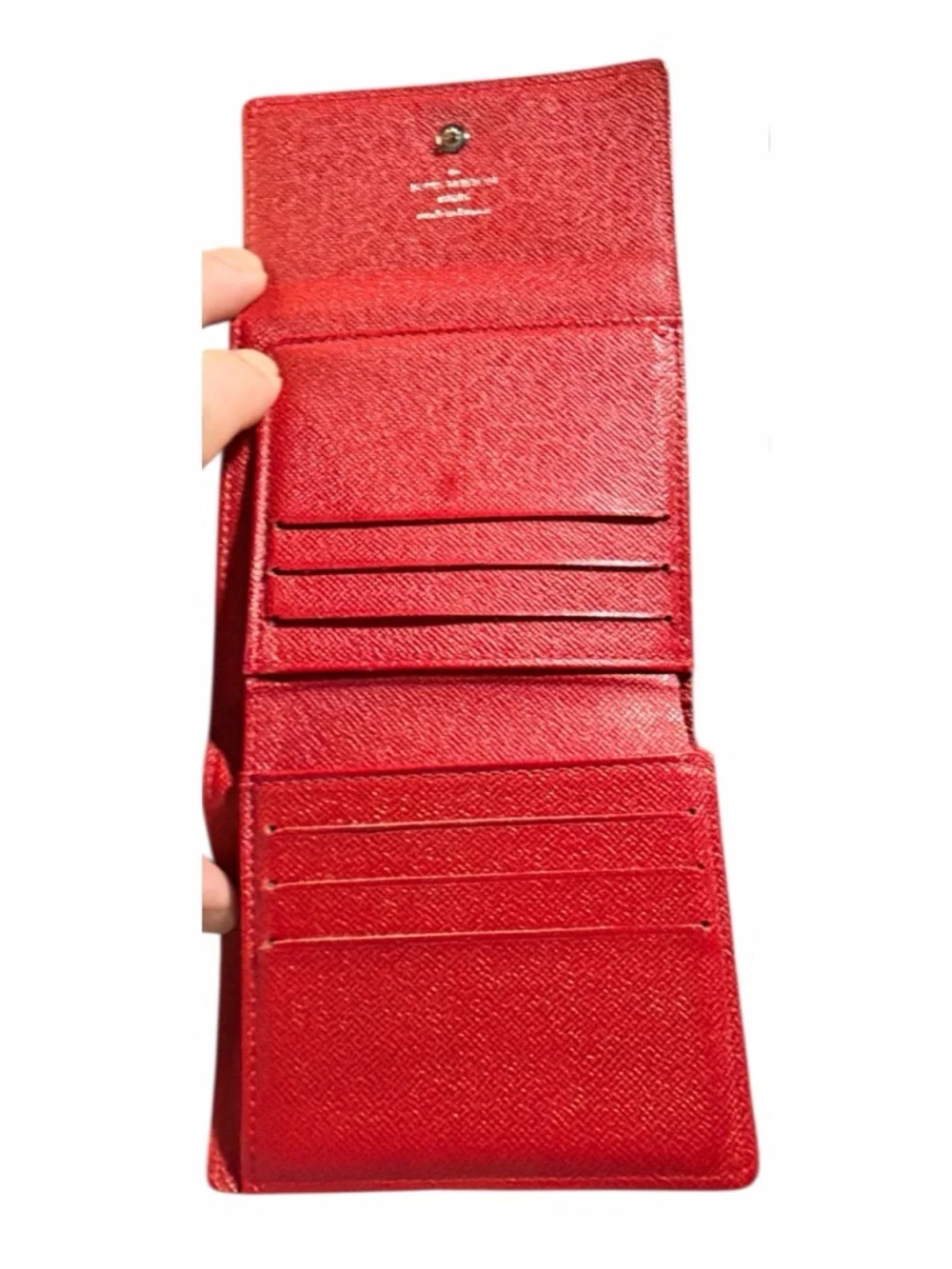 Authentic Louis Vuitton Red Epi Leather Elise Compact Wallet - Picture 4 of 5